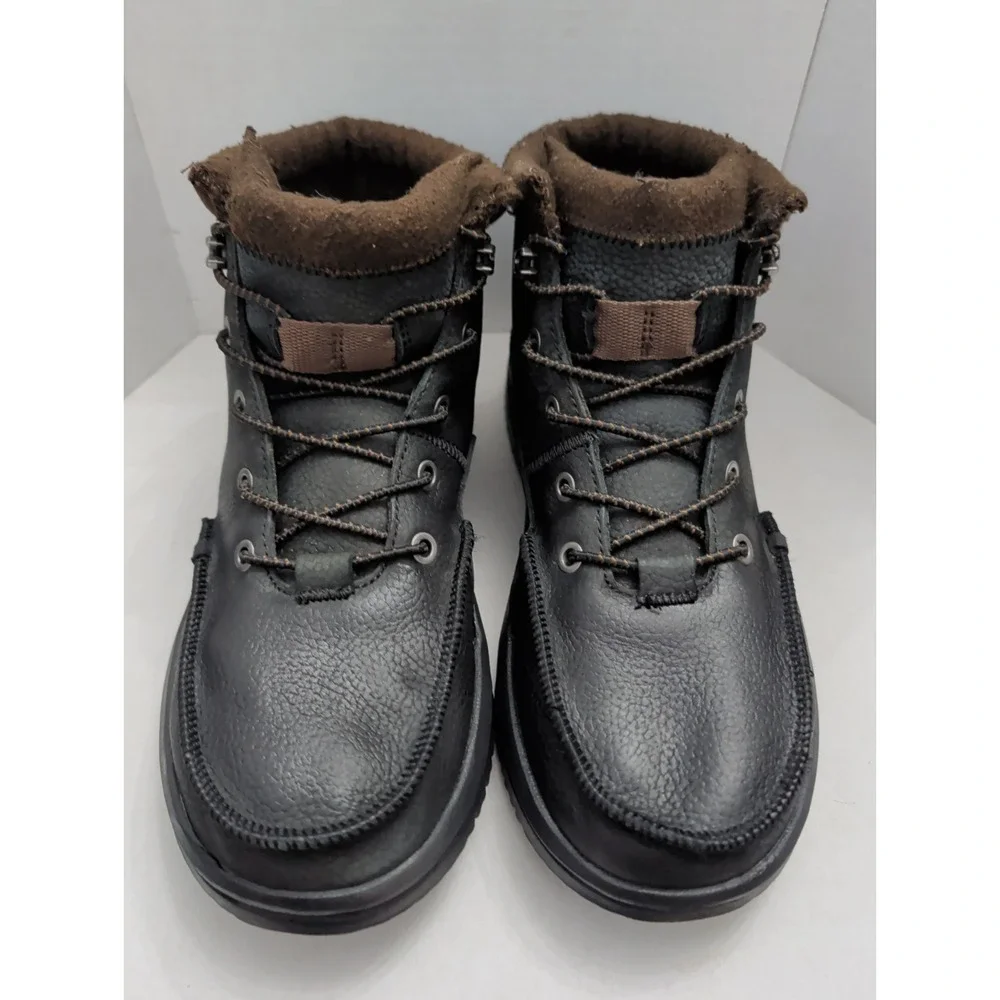 Hey Dude Bradley Leather Boots Black Ankle High Shoe Men Size 7